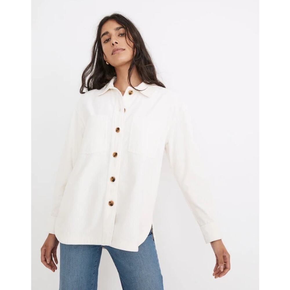 NWT MADEWELL Corduroy Kentwood Oversized Shirt Jacket Shacket Sz M